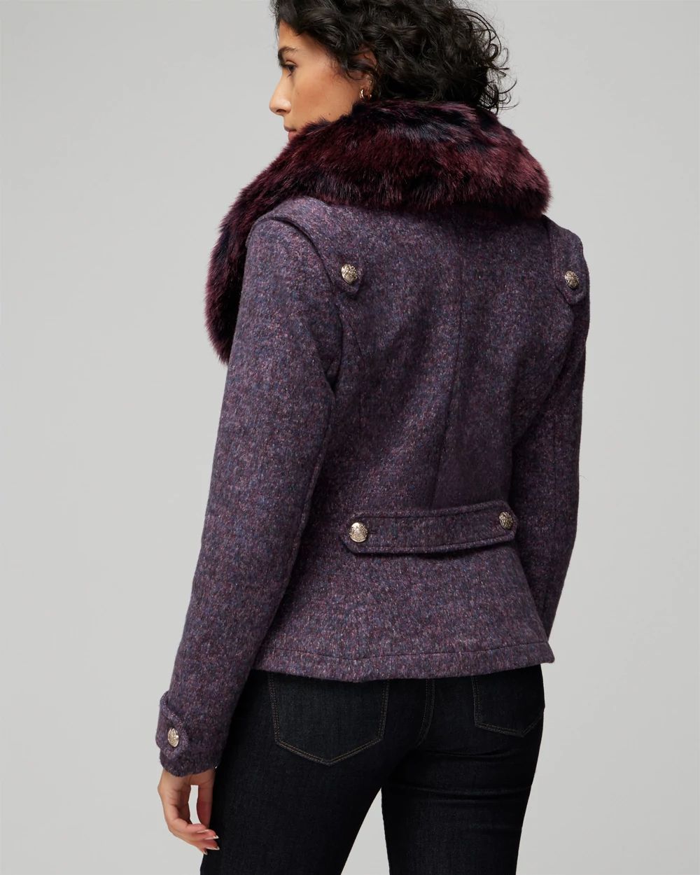 Pea coat fur collar store